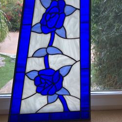 Rose Stained Glass Window Sun Catcher 