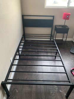 Twin bed and nightstand