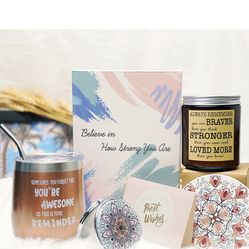 Birthday Gifts for Women Inspirational Gifts Box for Her Thoughtful Care Package Encouragement Gifts Thank You Gifts Set with Candle Get Well Soon Gif