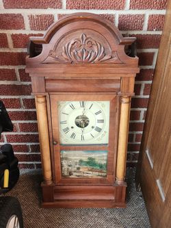 Antique Wooden Mantel Clock