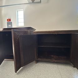 4 Door Antique Armoire Shown Side By Side But Is Intended To Be Stacked.