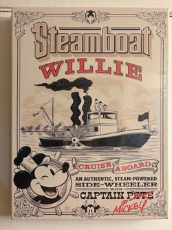 Steamboat Willie Canvas Wall Art Print