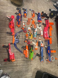 Large lot of NERF toys including some of the more expensive toys.