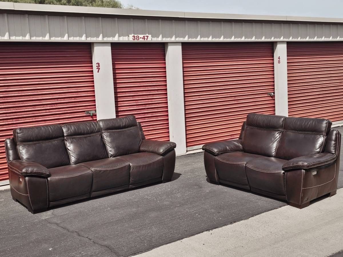 Power Recliners Leather Sofa Set