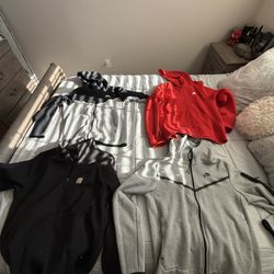 Size Mediums For All Nike Techs, The Black Carhartt Is A Large