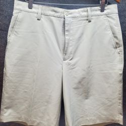 Footjoy Shorts Men's 34 Beige Flat Front Stretch Performance Athletic 