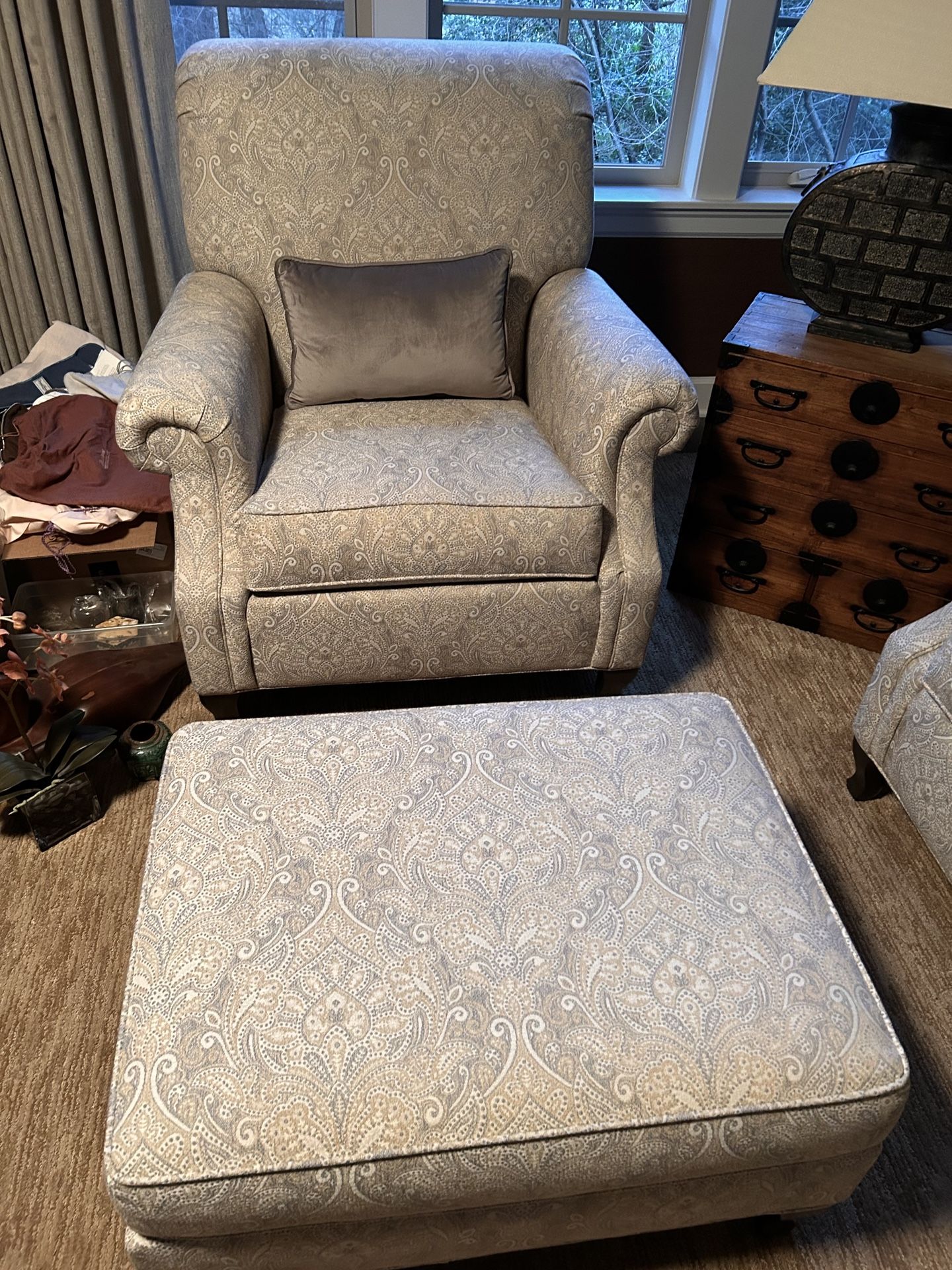 2 Overstuffed Chairs And Ottoman 