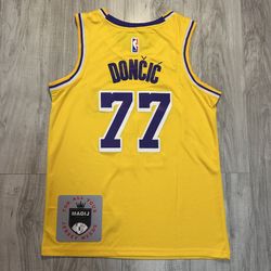 La Lakers Doncic Yellow Jersey 