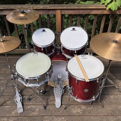 Mapex Horizon Drum Set, Groove Percussion Snare, Cymbals