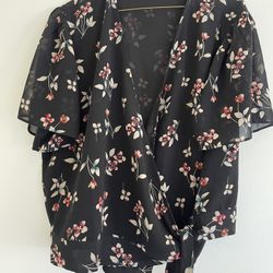 Madewell Floral Blouse Shirt XL