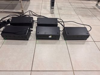 Lot of 5 Black Surge Protector Power Strips