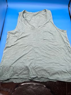 Madewell green V-neck sleeveless pocket tank top M