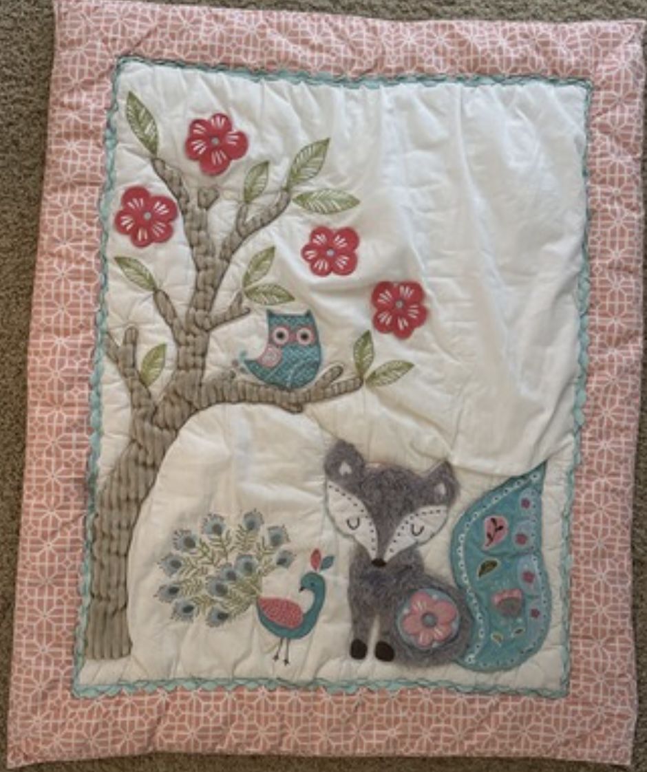Levtex Baby Quilt, "Fiona Fox" Sheet and Bed Skirt