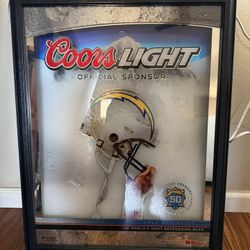 Vintage Coors Light SD Chargers 50th Anniversary Light Up Bar Display 