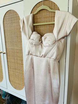 House of CB Beige Satin Dress