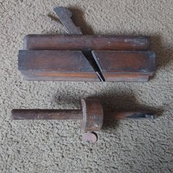 1820s to 1840s  Antique Wood Plainer and Marker Pre Civil War 