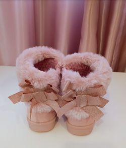 First Steps  pink boots size 6 for baby girls.