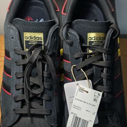 Adidas Superstar ADV x Felipe Gustavo Black Scarlet JR7831 Men's Size 10.5 NEW