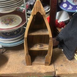 Mini Trinket Wooden Boat Shelf