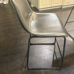 Grey Faux Leather Counter Stools