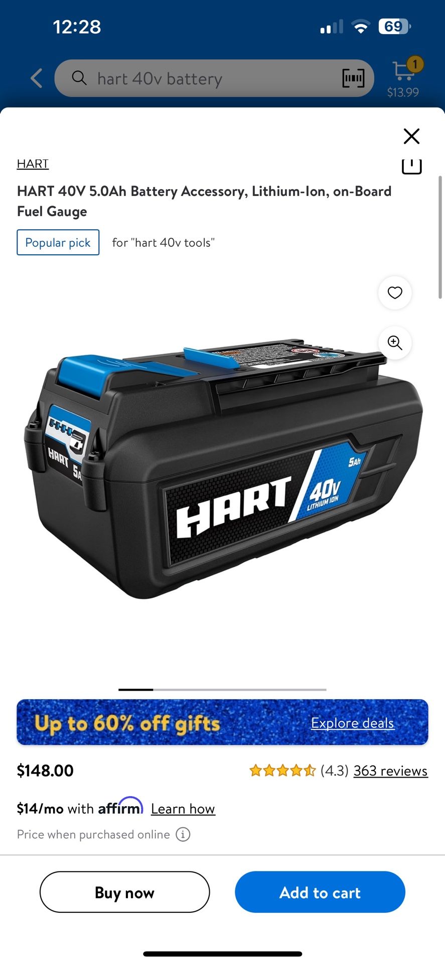 Hart 40v Battery And Charger