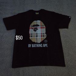 Bape X Burrbery Medium Shirt