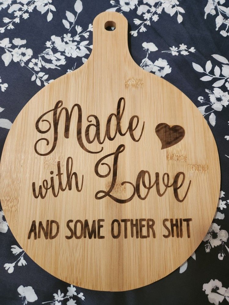 Made With Love Cutting Board And Sign
