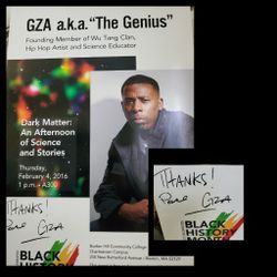 Large Autographed Event Poster GZA $80  large 23" X 36" mounted