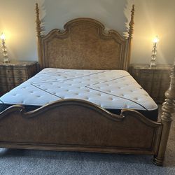 Thomasville Four Piece King Bedroom Set With Clean Mattress Included
