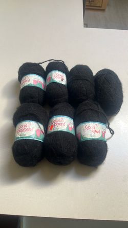 6 skeins Good Shepherd Tulip soft black acrylic yarn