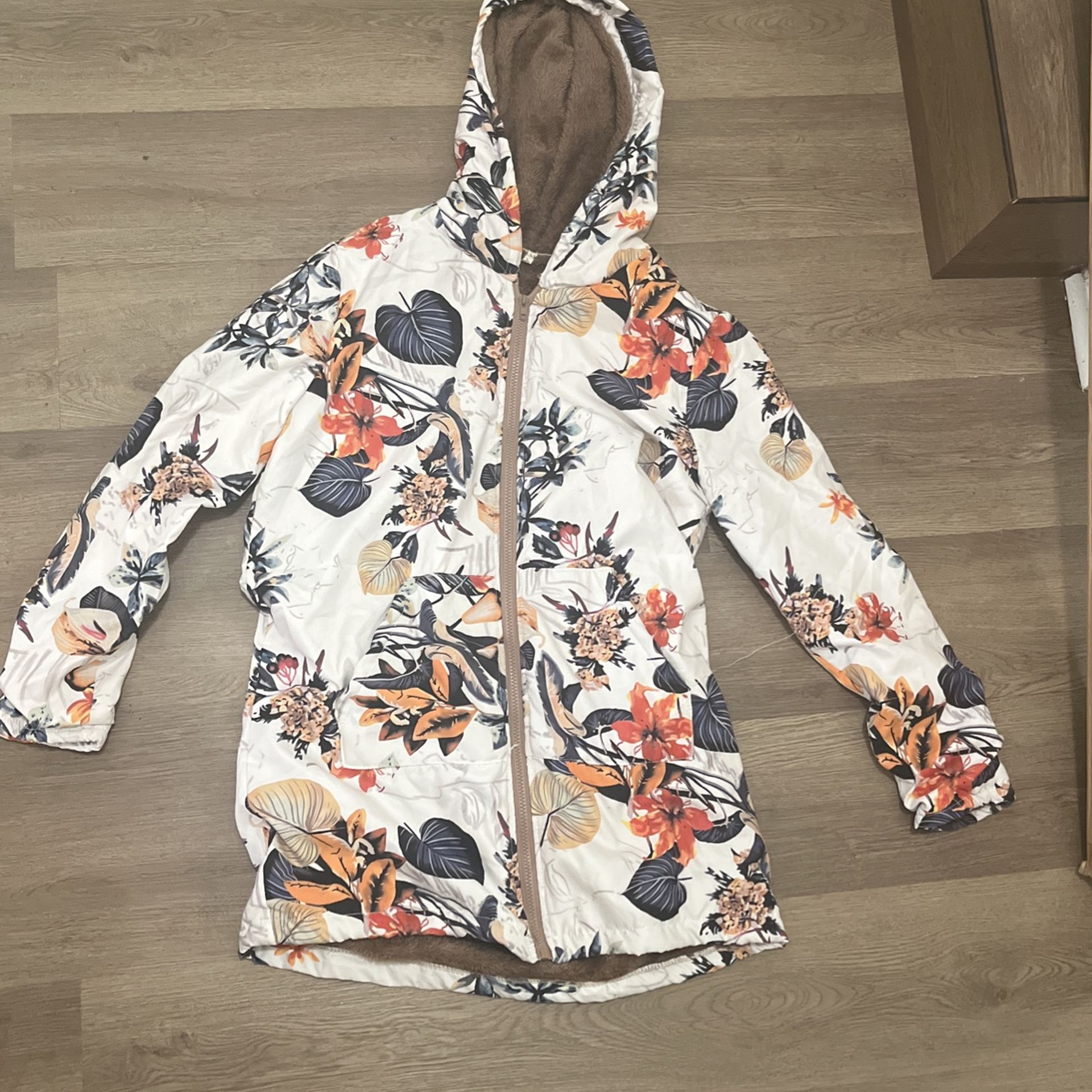 Tropical Tiki Faux Fur Lined Raincoat