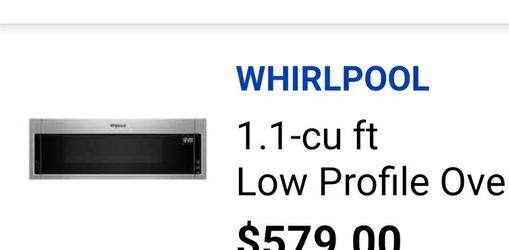 Whirlpool Low Profile Top Oven Microwave