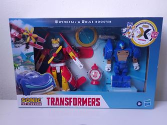 The Transformers X Sonic The Hedgehog Wingtail & Blue Booster 2025 Collaborative