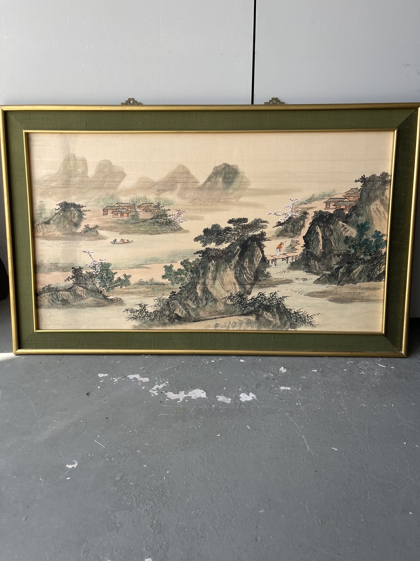 Oriental Landscape Gold Trimmed Frame
