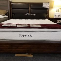 Brand New Brown Queen Bedframe, Dresser, Mirror, Nightstand 4PCs Set