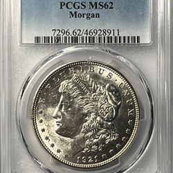 Morgan Silver Dollar PCGS 1921 MS62