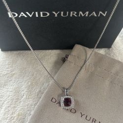 David Yurman Pendant Necklace With Garnet And Pavé Diamonds 