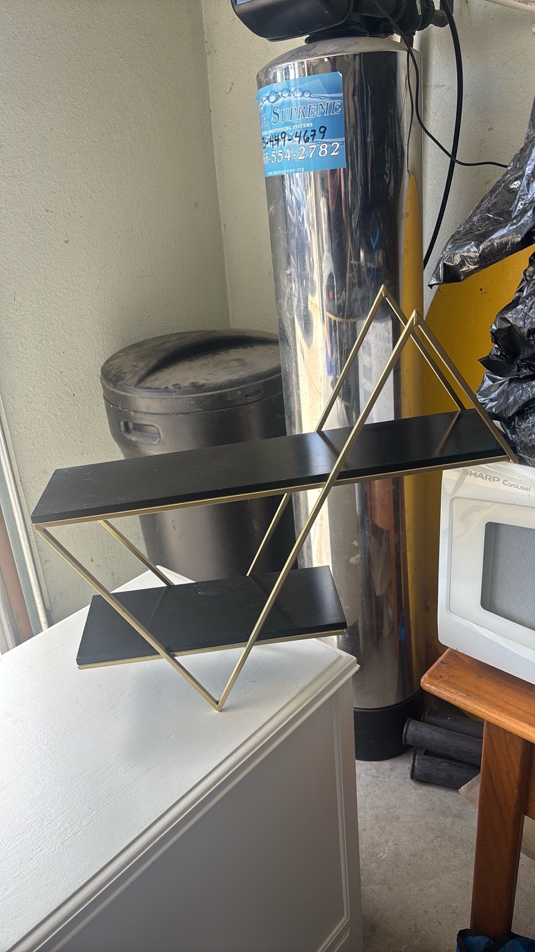 geometric triangle wall shelf