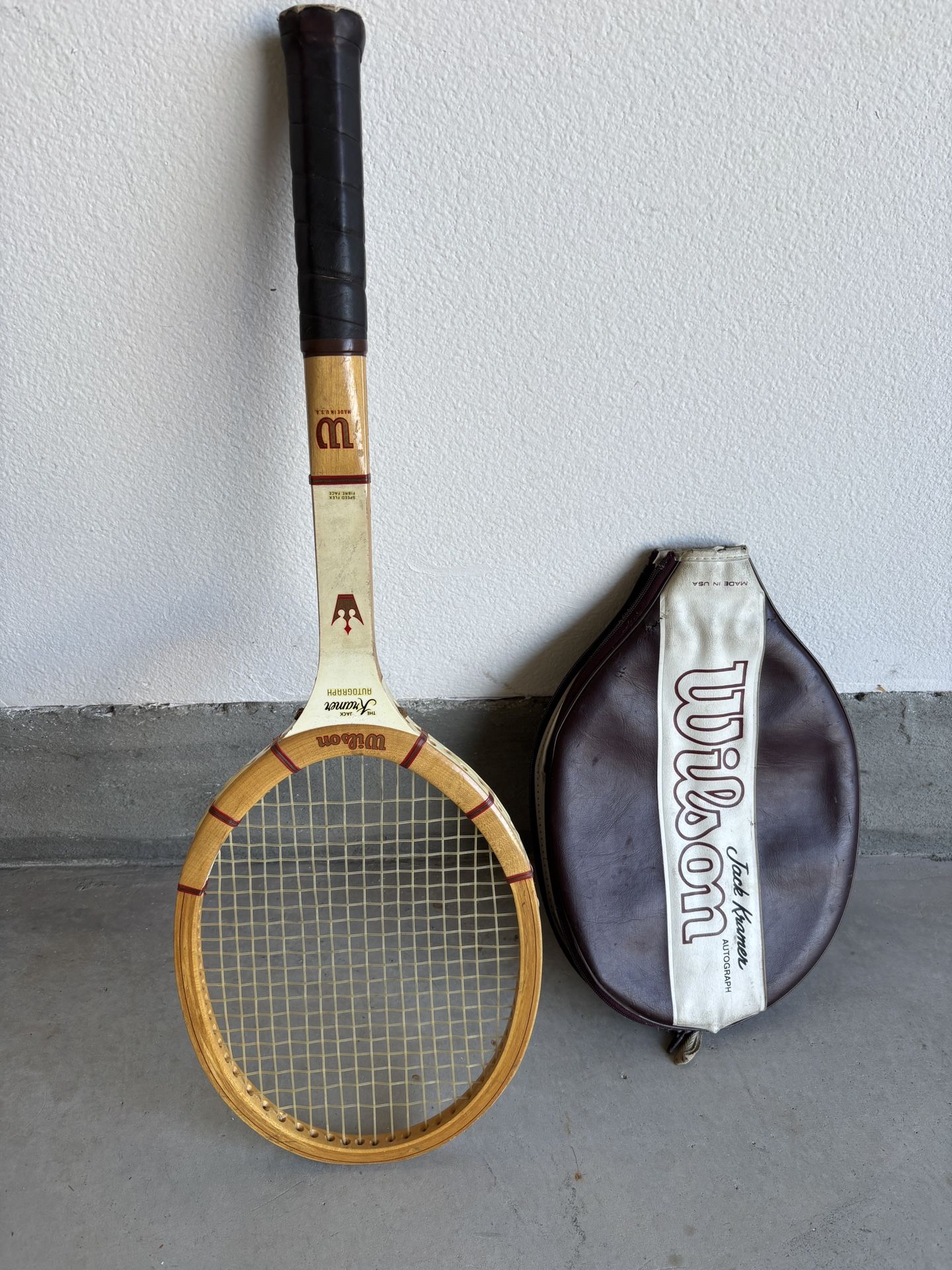 Vintage Wilson Wood Tennis Racket 