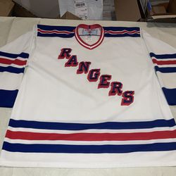 Starter New York Rangers Hockey Jersey Mens 2Xl NHL Vintage White Sewn Euc