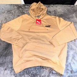 PUMA Essentials Tape Hoodie Mens XL Toasted Tan Beige Pullover Sweatshirt NWT