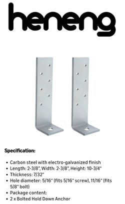 heneng 2 Pack Deck Tension Tie Bracket 7/32 Thick