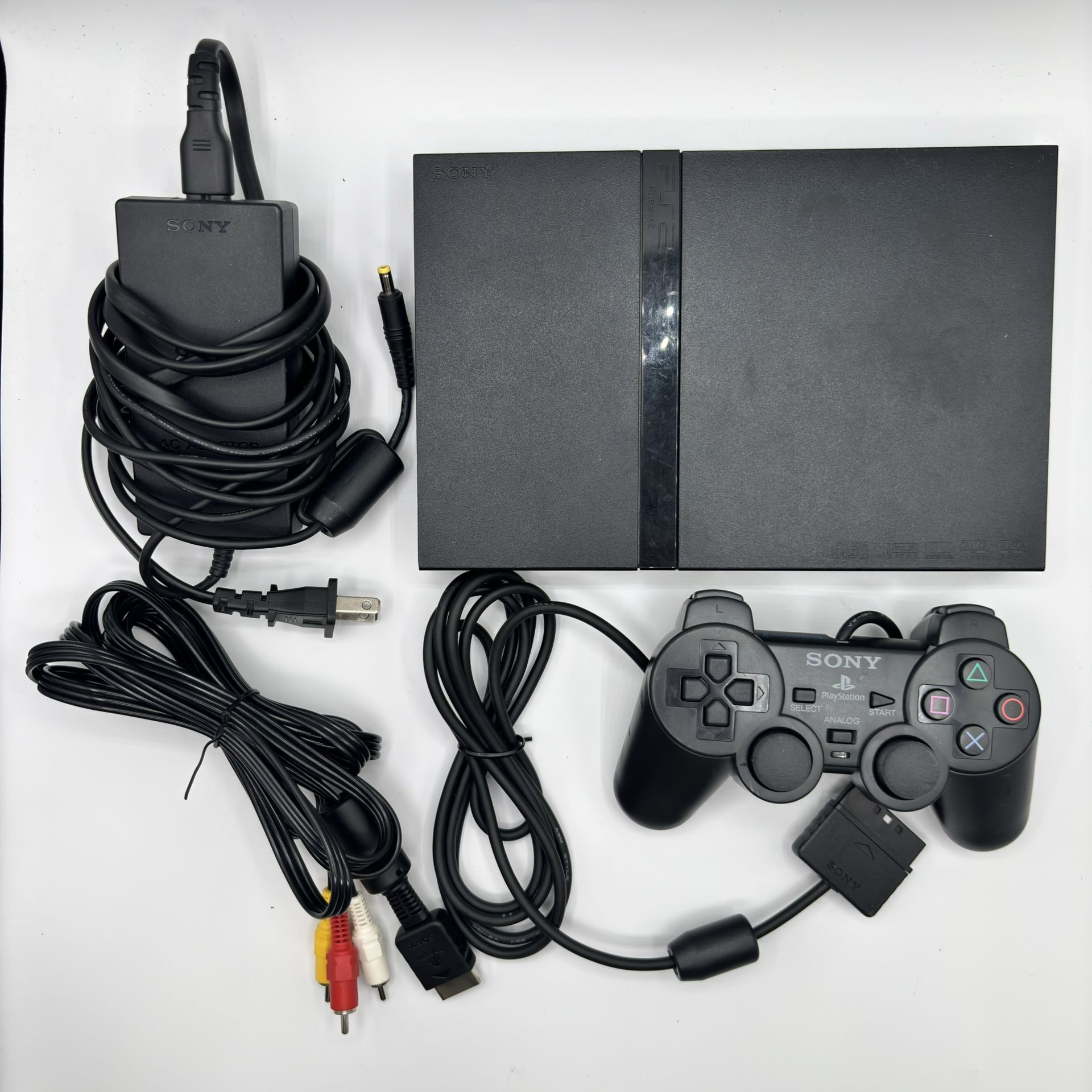Sony PlayStation 2 Slim PS2 SCPH 77001 Bundle Tested Working