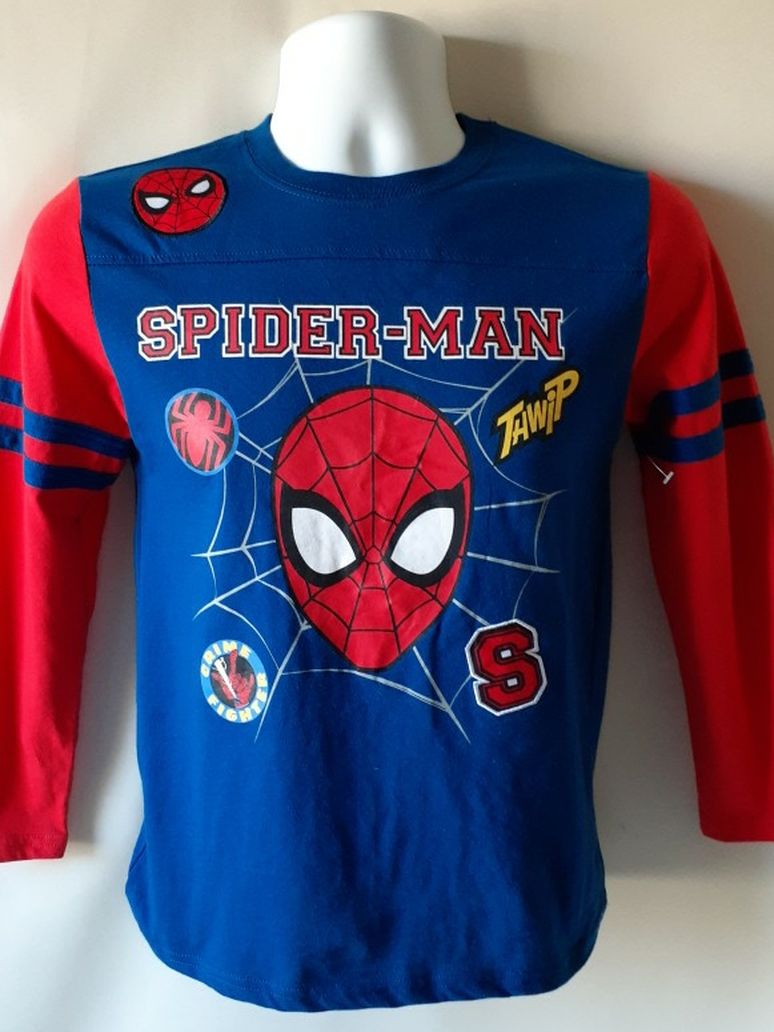 Spider-Man boys blue/red long sleeve graphic top size L (10-12)