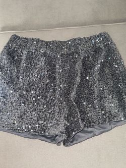 Endless Rose Silver Sequin Shorts NWT