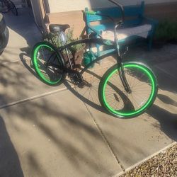 men's 26 inch extended frame skull bones beach cruiser bike