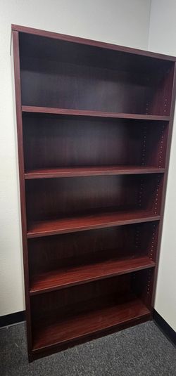 5-Shelf Wood Grain Bookcase