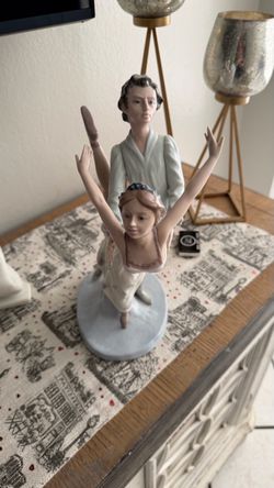 Porcelain Ballet Teacher and Student Figurine