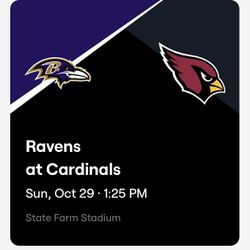 Cardinals/Ravens 5 Tickets Lower Level Parking Pass