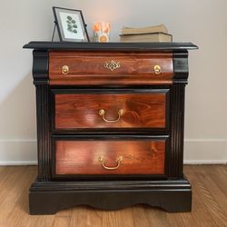 Nightstand Black And Wood